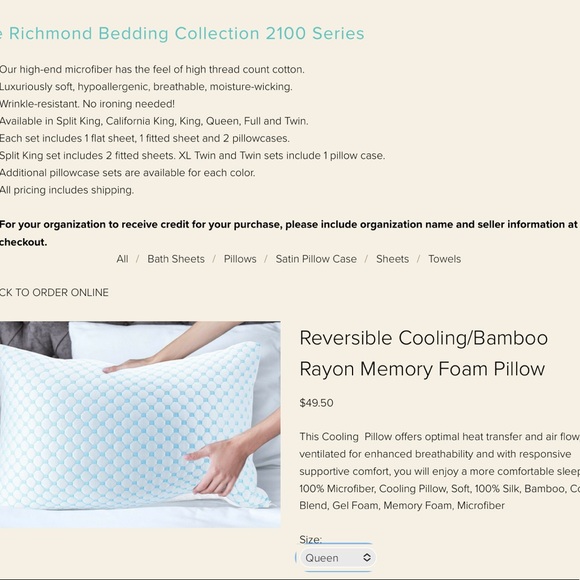 NEW Reversible Cooling/Bamboo Rayon Memory Foam Pillow QUEEN size NEW - Picture 5 of 5